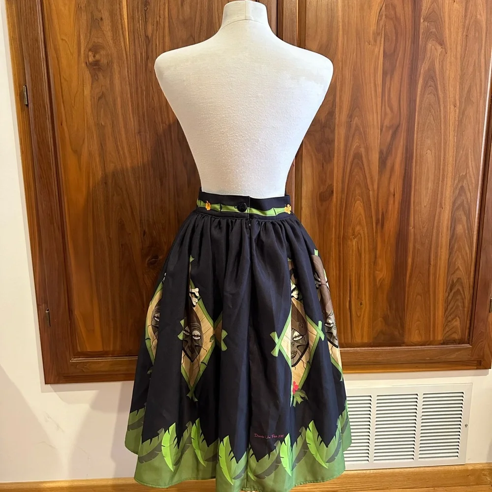 Oblong box shop Denialle Von Fitch Tiki Rockabilly Pinup Skirt - Picture 5 of 8